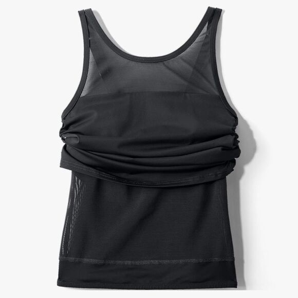 Land's End Standard high neck Power mesh lined tankini soft Black 12 D - Picture 4 of 7